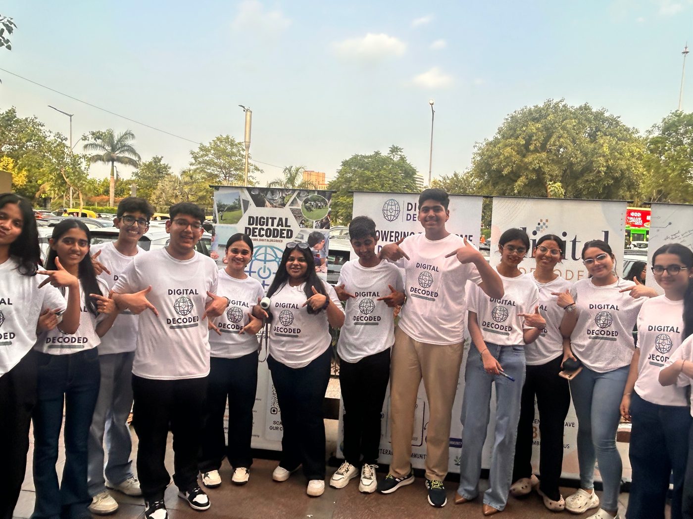 The Digital Decoded team posing together at an outreach event